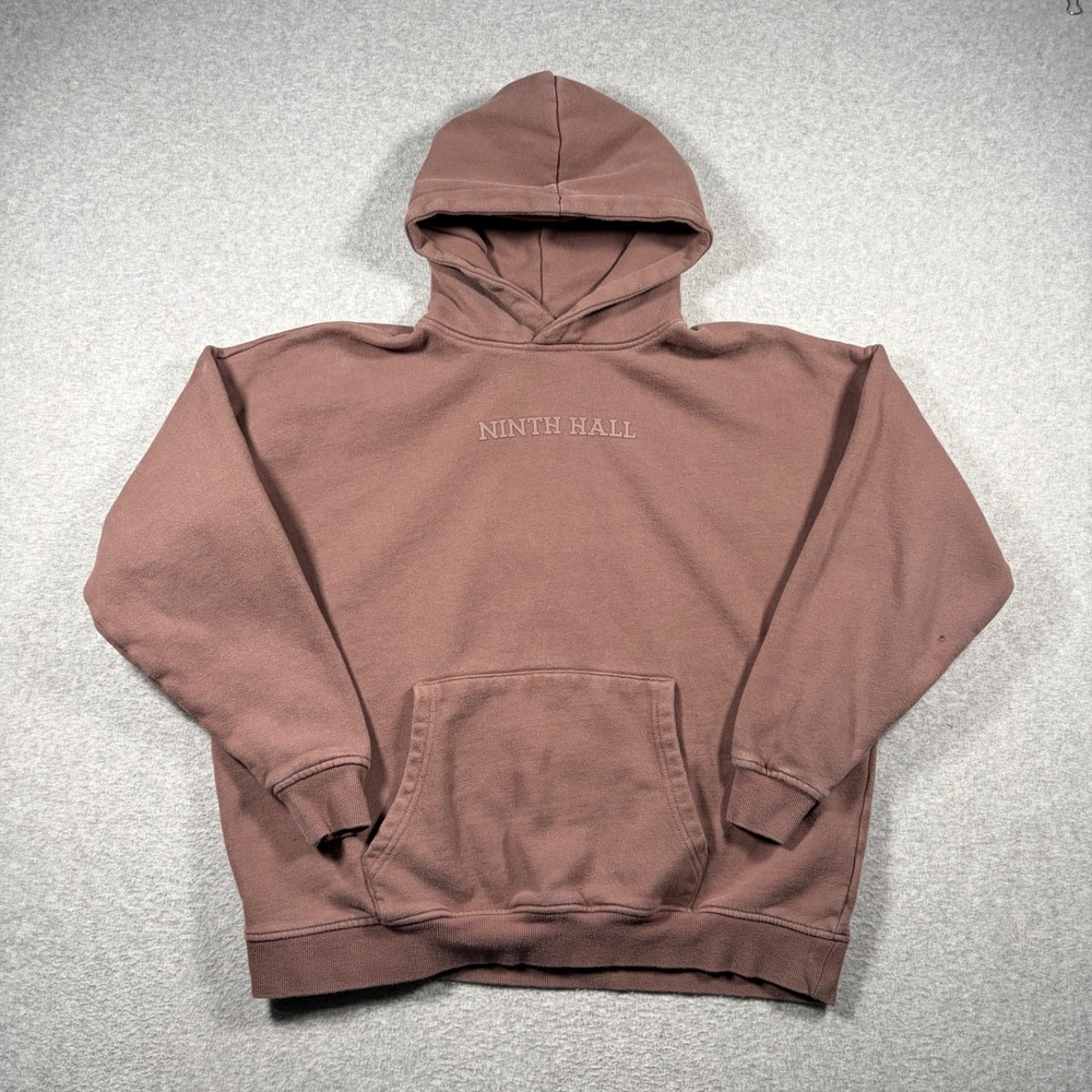 Ninth Hall Hoodie Women Medium Brown Oversized Fundamentals Logo Pullover